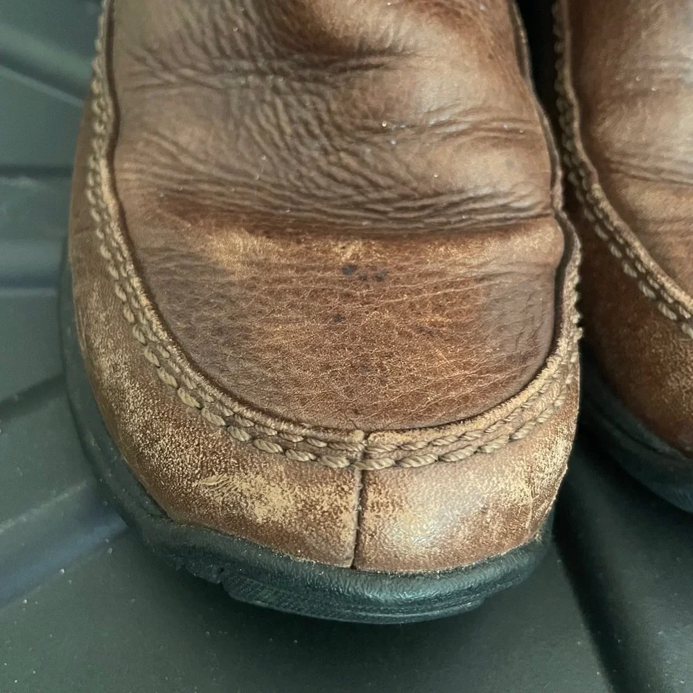 UGG Australia Summit Shearling Mid Calf Snow Boots Women 8 Brown Cream Sherpa